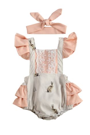 Infant Easter Ruffles & Lace Bunny Jumper Preorder