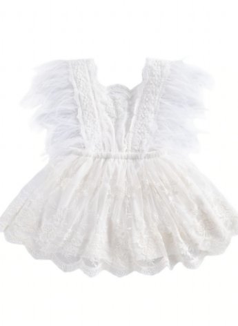 Infant Lace & Feathers Fancy Romper Preorder