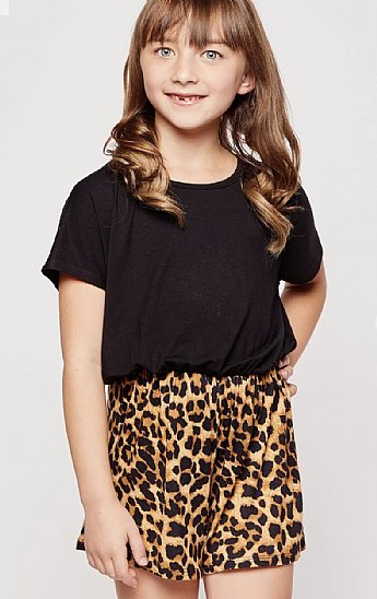 Girls Leopard Romper Preorder<br>5 to 14 Years