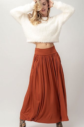 Woman's Thankful Pocket Maxi Skirt Preorder