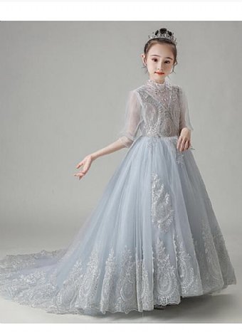 Winters Tale Ice Blue Trailing Gown Preorder<br>2 to 14 Years