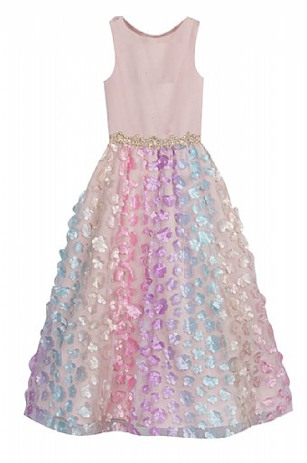 Tween Rainbow Petals Long Gown Preorder<br>7 to 16 Years