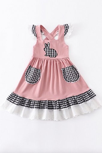 Gingham Bunny Easter Dress Preorder<br>12 Months to 7 Years