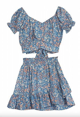 Tween Blue Garden Social Skirt Set<br>7 to 16 Years