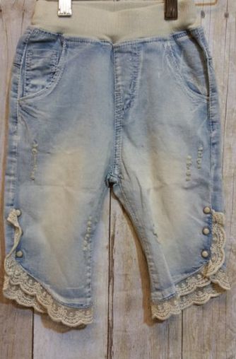 MLK Girls Denim Capri with Lace<BR>2 to 7 Years