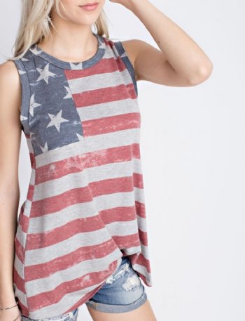 Women's Vintage Stars and Stripes Tank<BR>Now in Stock