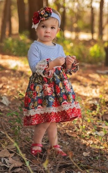 Haute Baby 2019 Autumn Blooms Dress <BR>4T to 8 Years  Now in Stock!
