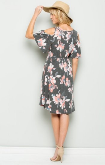 Women's Floral in Grey Dress<BR>Now in Stock