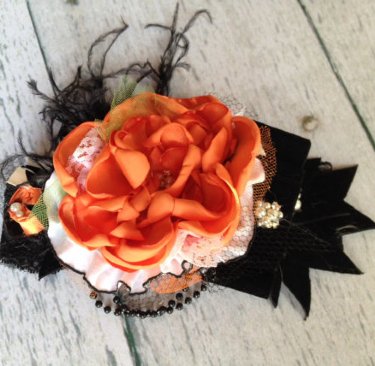 Couture Fall Pumpkin Pearls Headband