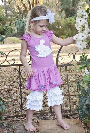 MB Ruffle Bunny Dress<br>Matching Ruffle Pants & Lace Headband Also Available!<br>12 months to 6 Years